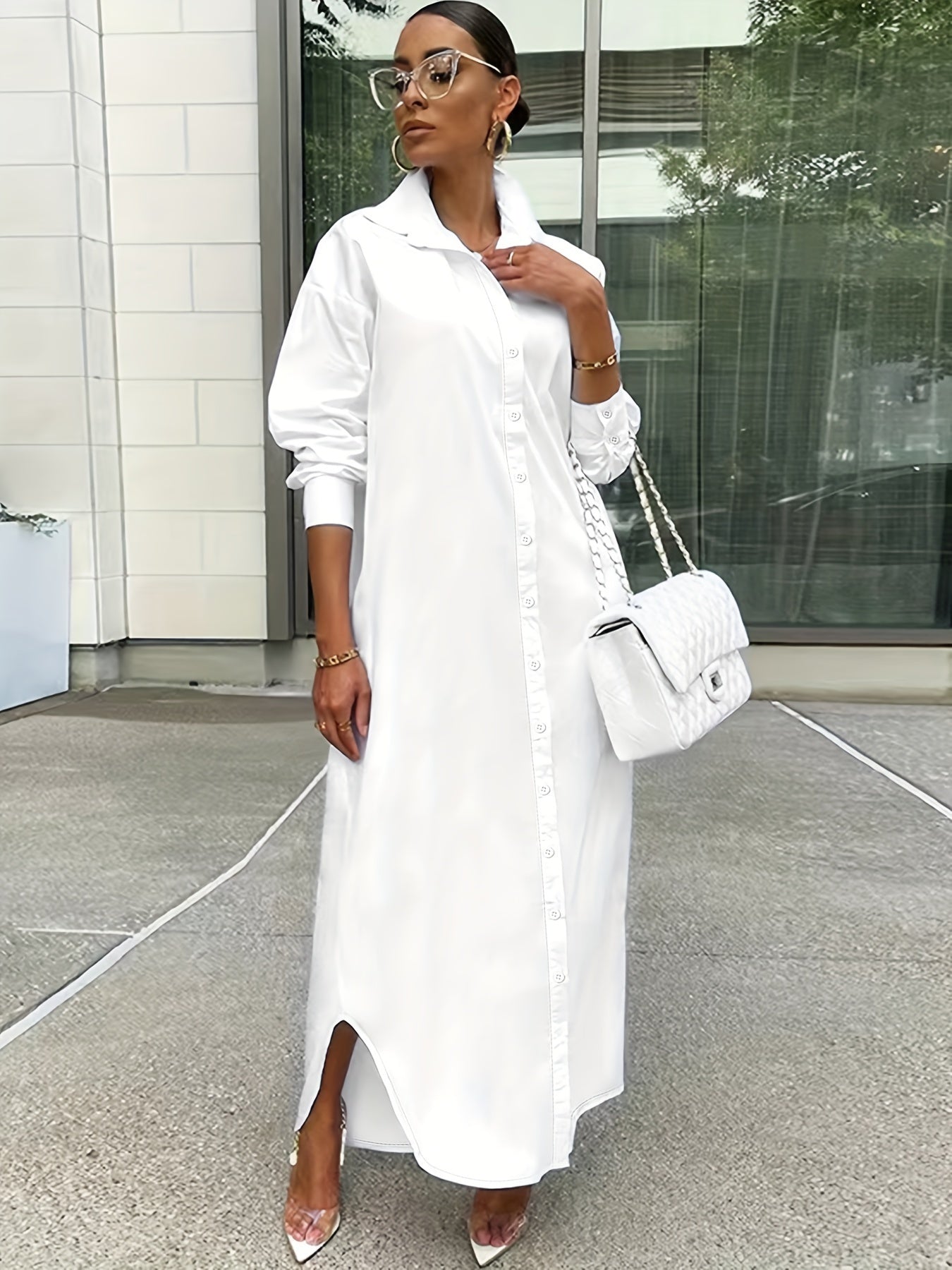 Long-sleeved Casual Shirts And Dresses With Multiple Wear Methods.