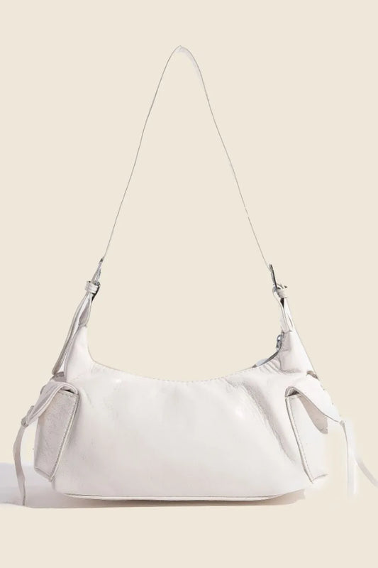 Fame Braided Accent Double Pocket Shoulder Bag IV One Size