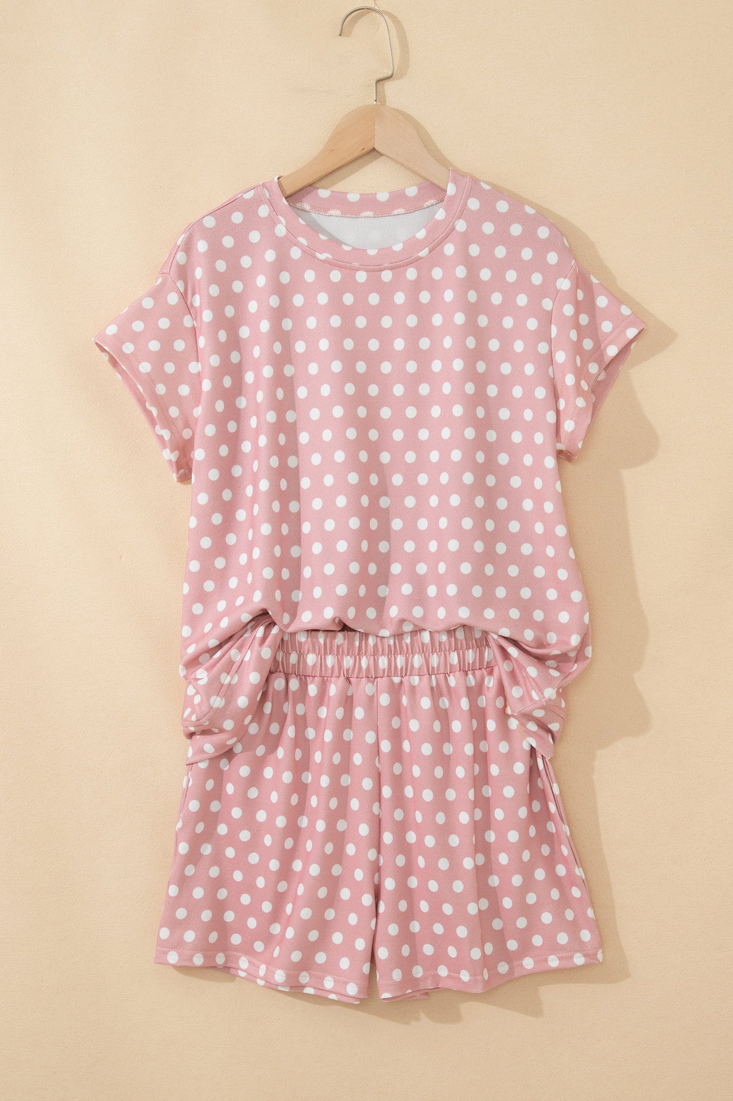 Polka Dot Relaxed Top & Drawning Shorts Set