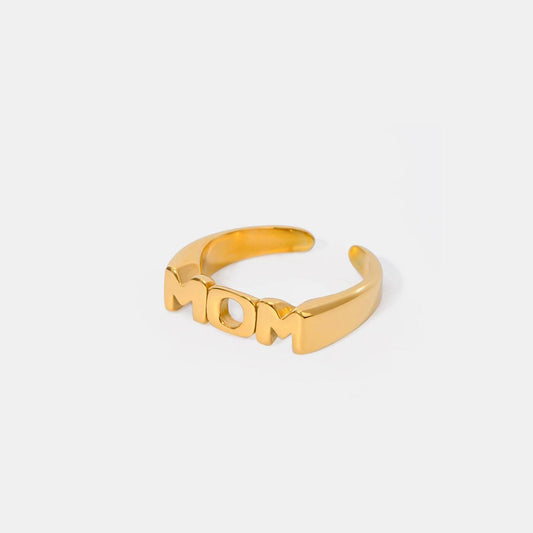 MOM Stainless Steel Open Ring Gold One Size