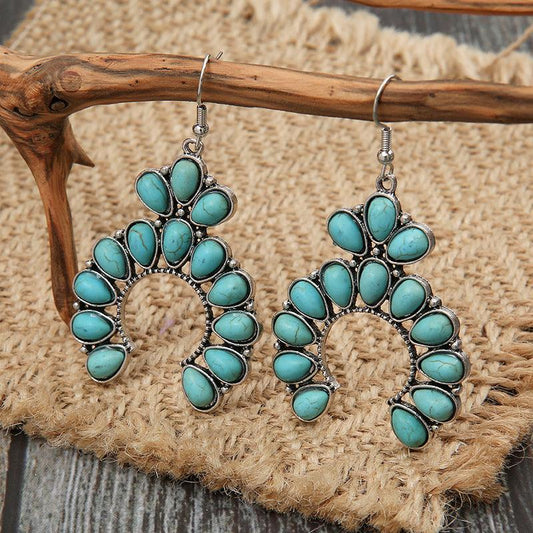 Artificial Turquoise Drop Earrings Teal One Size