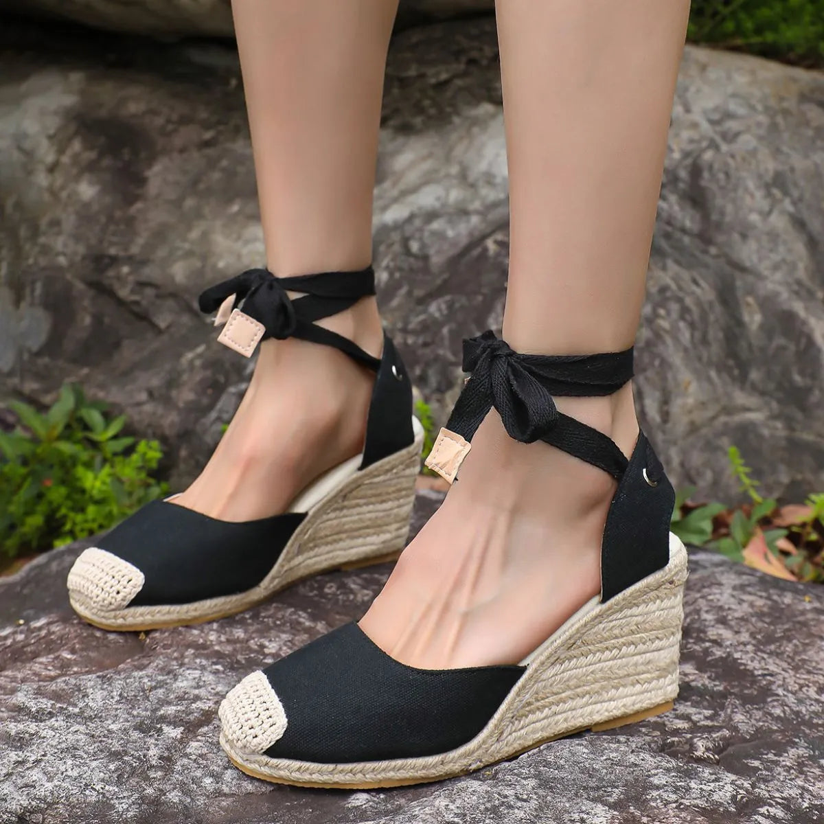 Square Toe Block Heels Pumps Black