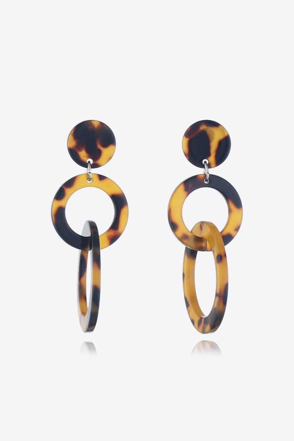 Acrylic Double-Hoop Earrings Caramel One Size