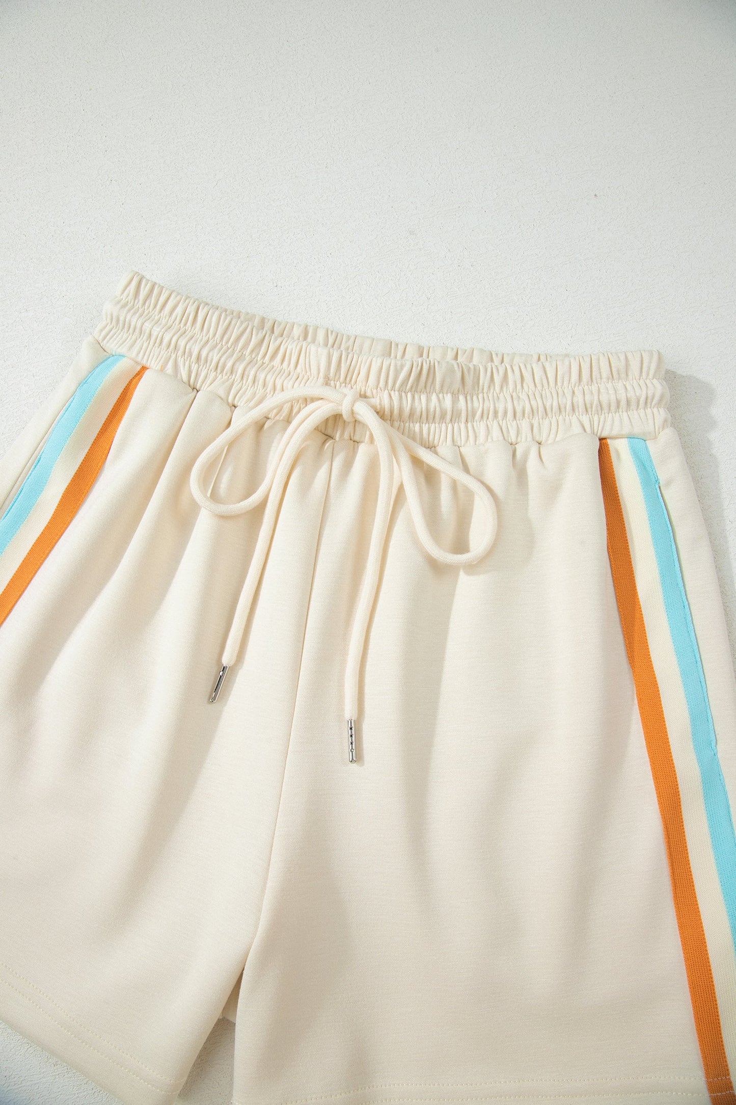 Stripe Half Zip Polo Tee & Shorts Set