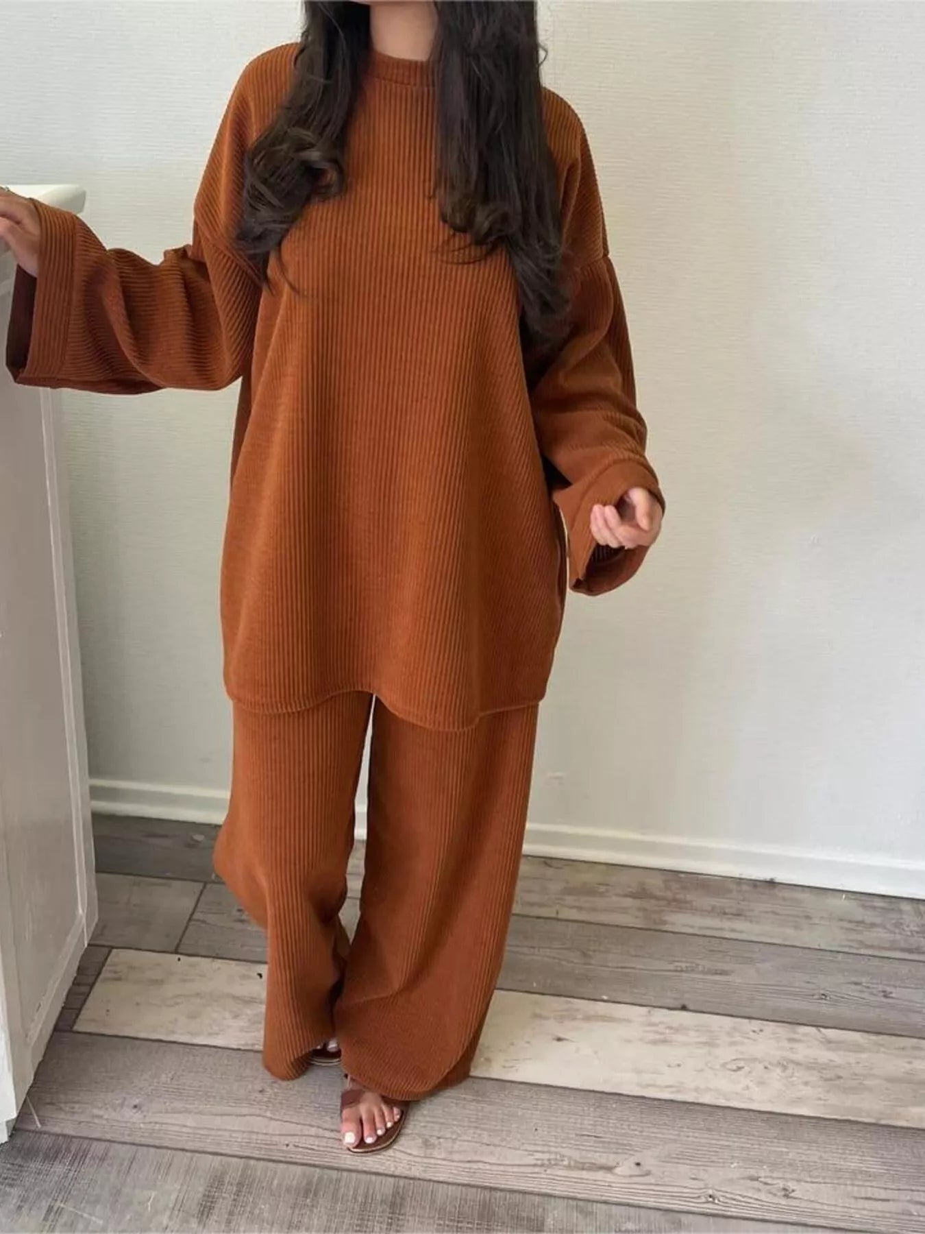 Relaxed Fit Corduroy Top and Pants Set