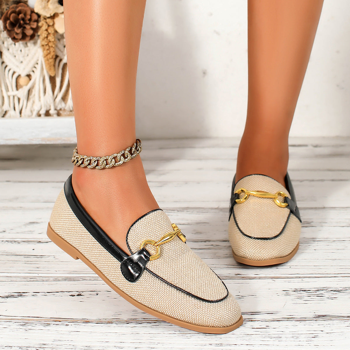 Slip-On Block Heel Loafers