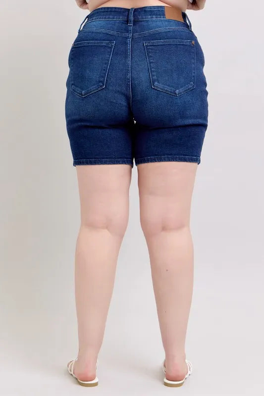Judy Blue Full Size High Waist V-Front Bermuda Plus Size
