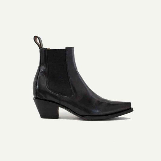 The Sandra Boot in Black Patent Leather