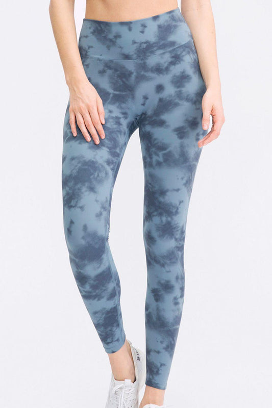 Wide Waistband Slim Fit Long Sports Pants Dusty Blue