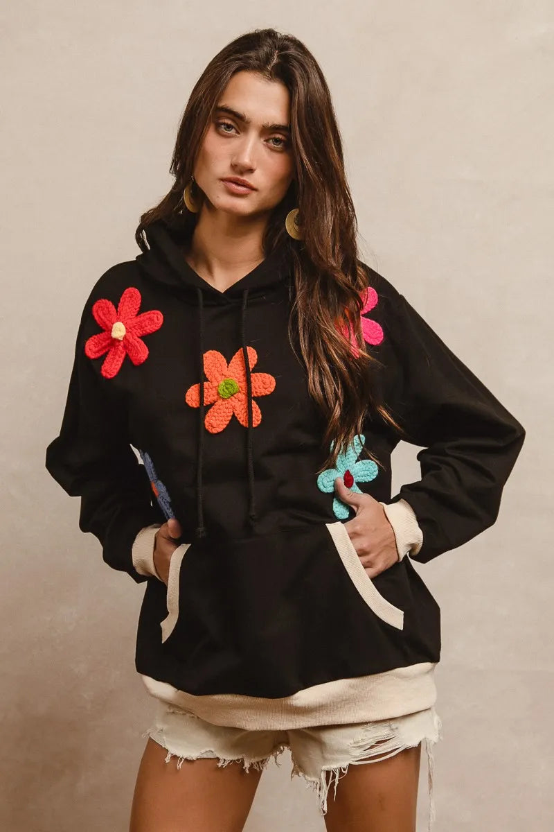 BiBi Patched Hoodie Top