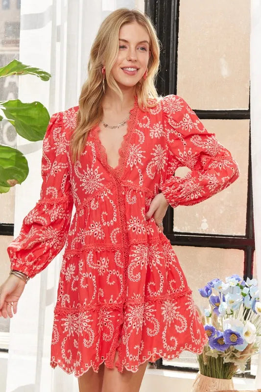 ADORA Puff Sleeve Floral Dress