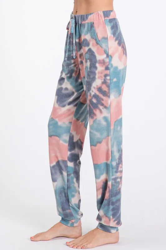 BiBi Tie Dye French Terry Casual Pants