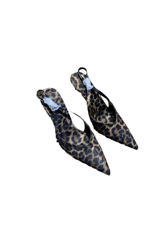 Leopard Slingback Pointed Toe Pumps Leopard