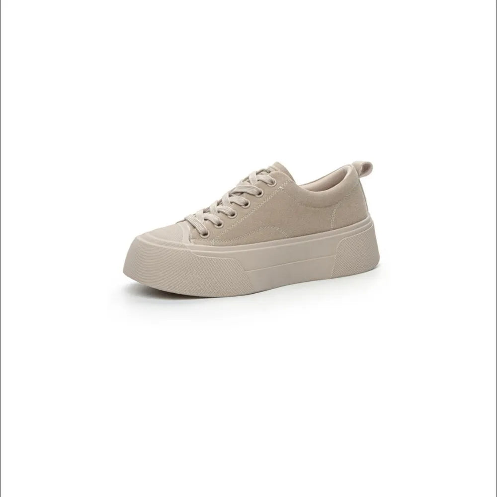 Round Toe Lace Up Platform Sneakers