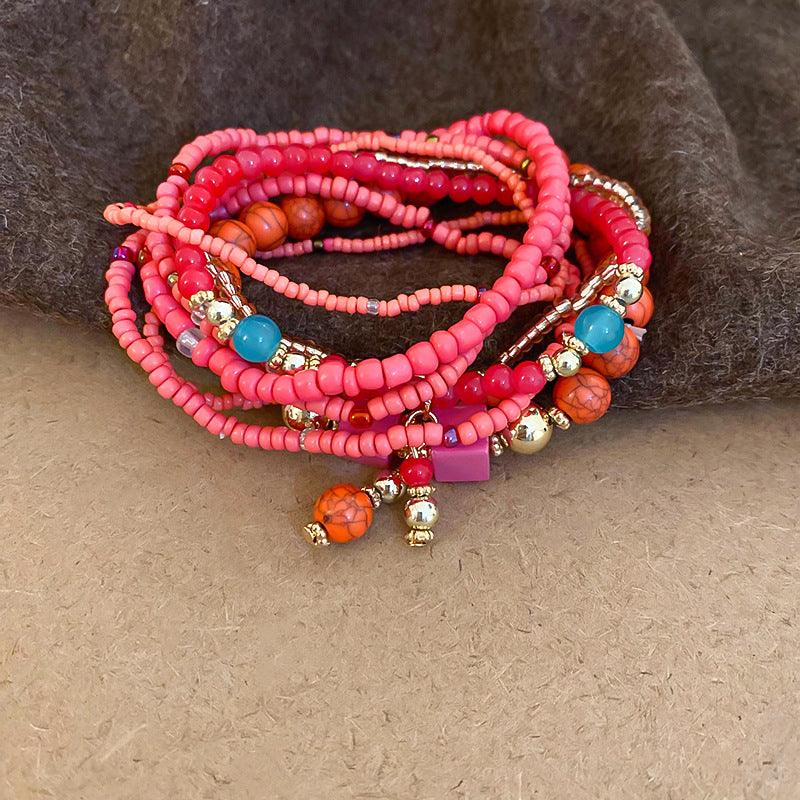 Resin Rice Bead Bracelet Strawberry One Size
