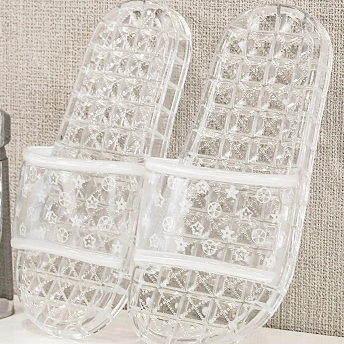 Open Toe Flats Slippers White