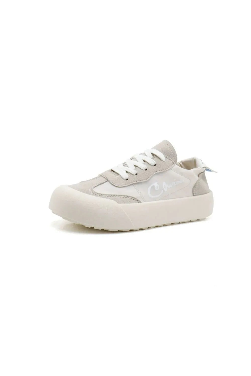 Lace Up Platform Sneakers Beige