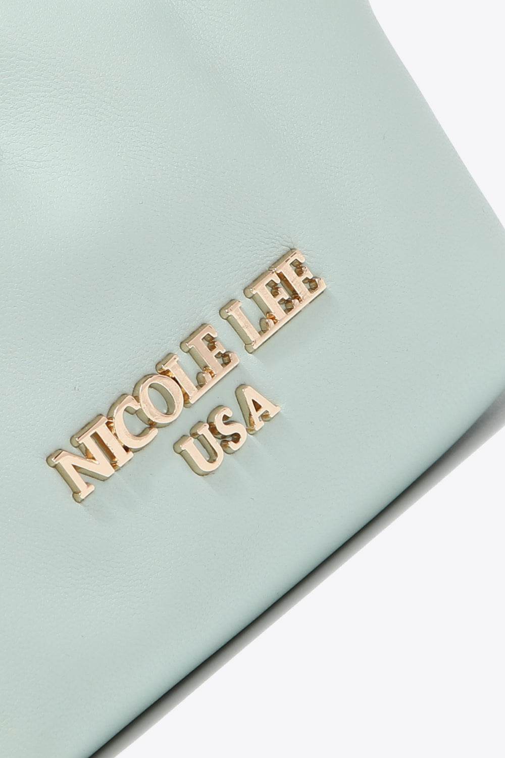 Faux Leather Women Pouch with Pompom Keychain - Nicole Lee USA