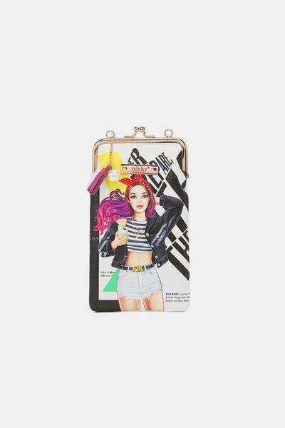 Nicole Lee USA Printed Kisslock Phone and Sunglass Purse College Girl One Size