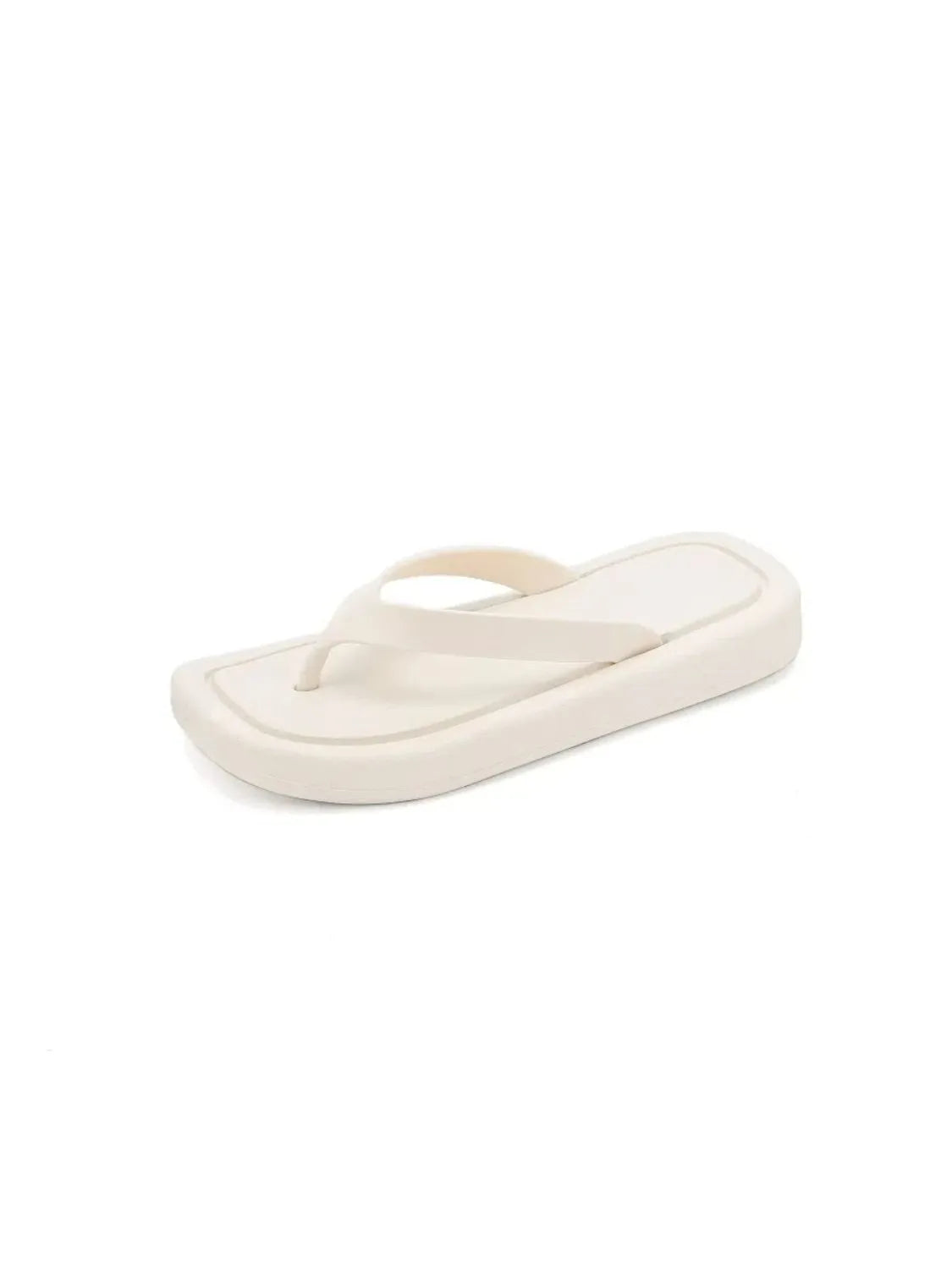 Toe Post Flats Slippers White