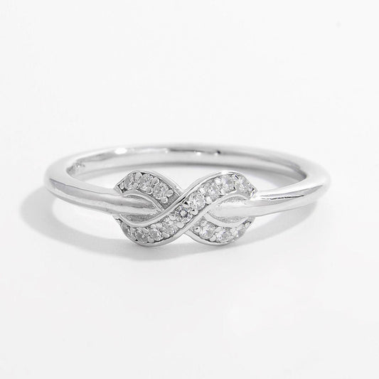 925 Sterling Silver Zircon Geometric Ring Silver