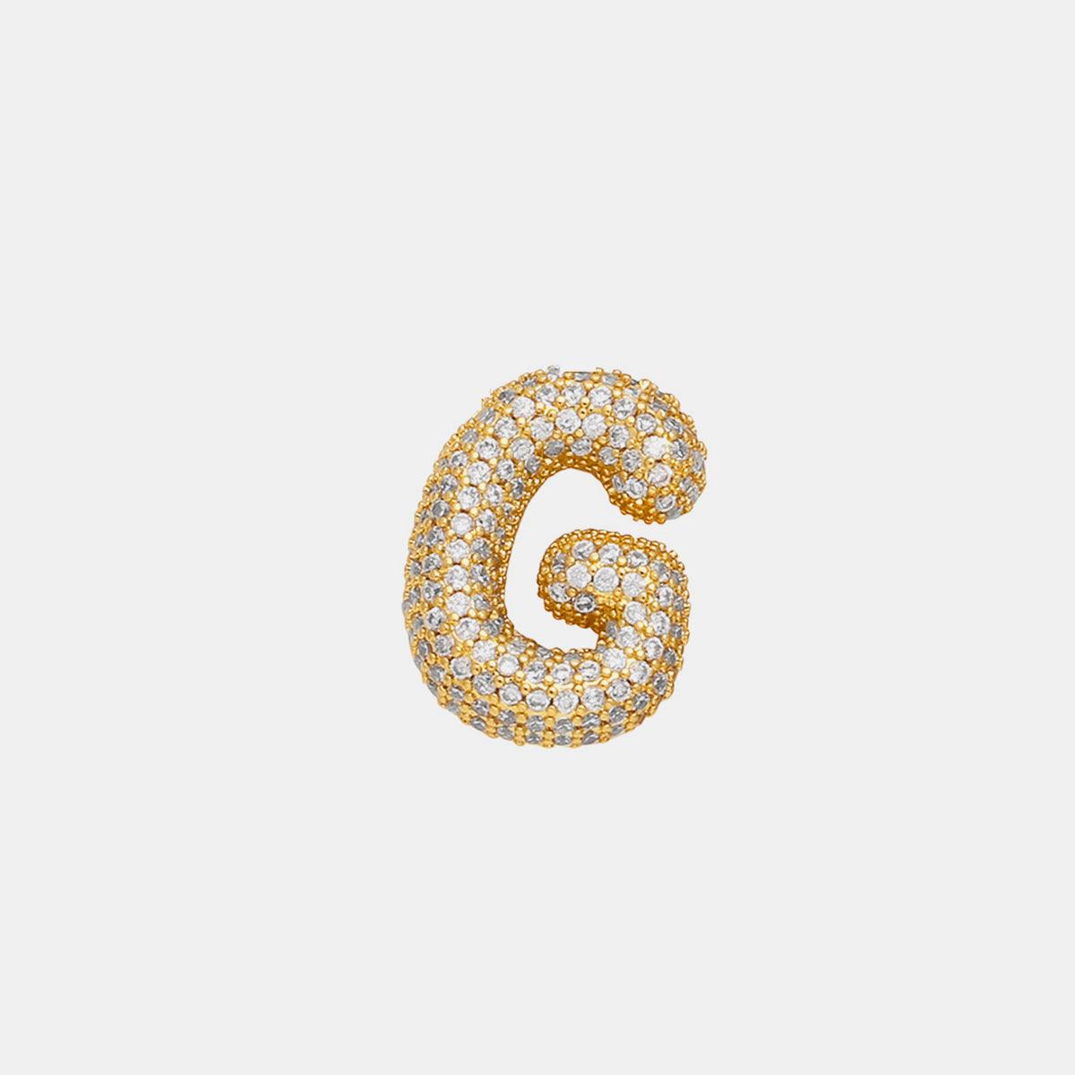 Inlaid Zircon Bubble Initial Necklace Style G One Size