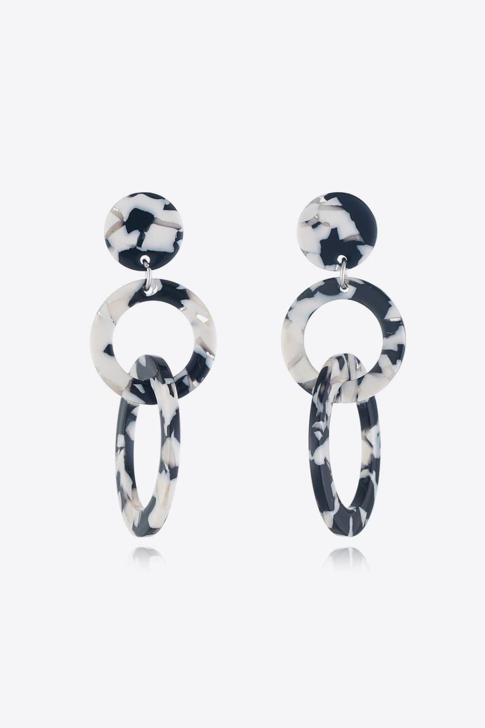 Acrylic Double-Hoop Earrings Black One Size