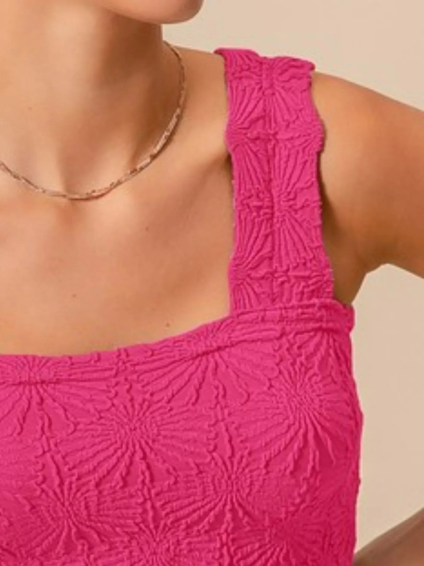 SO ME Floral Jacquard Seamless Tank Top