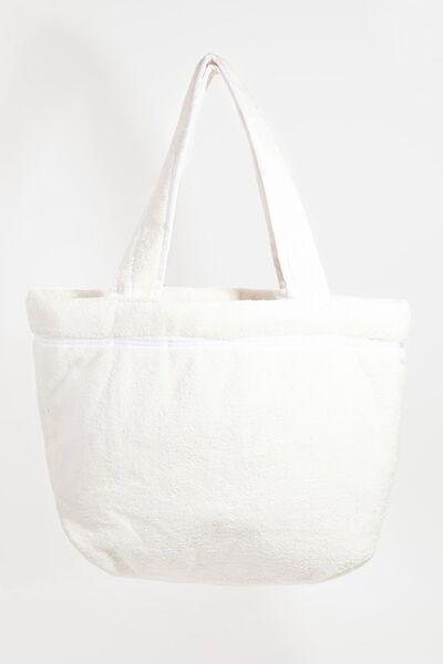 Fame Square Microfiber Tote Bag White One Size