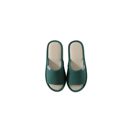 Open Toe Flats Slippers Dark Green