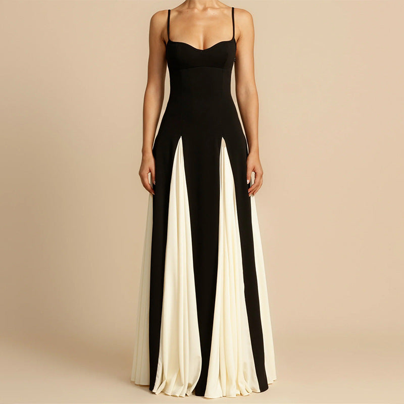 Color Contrast Sling Dress