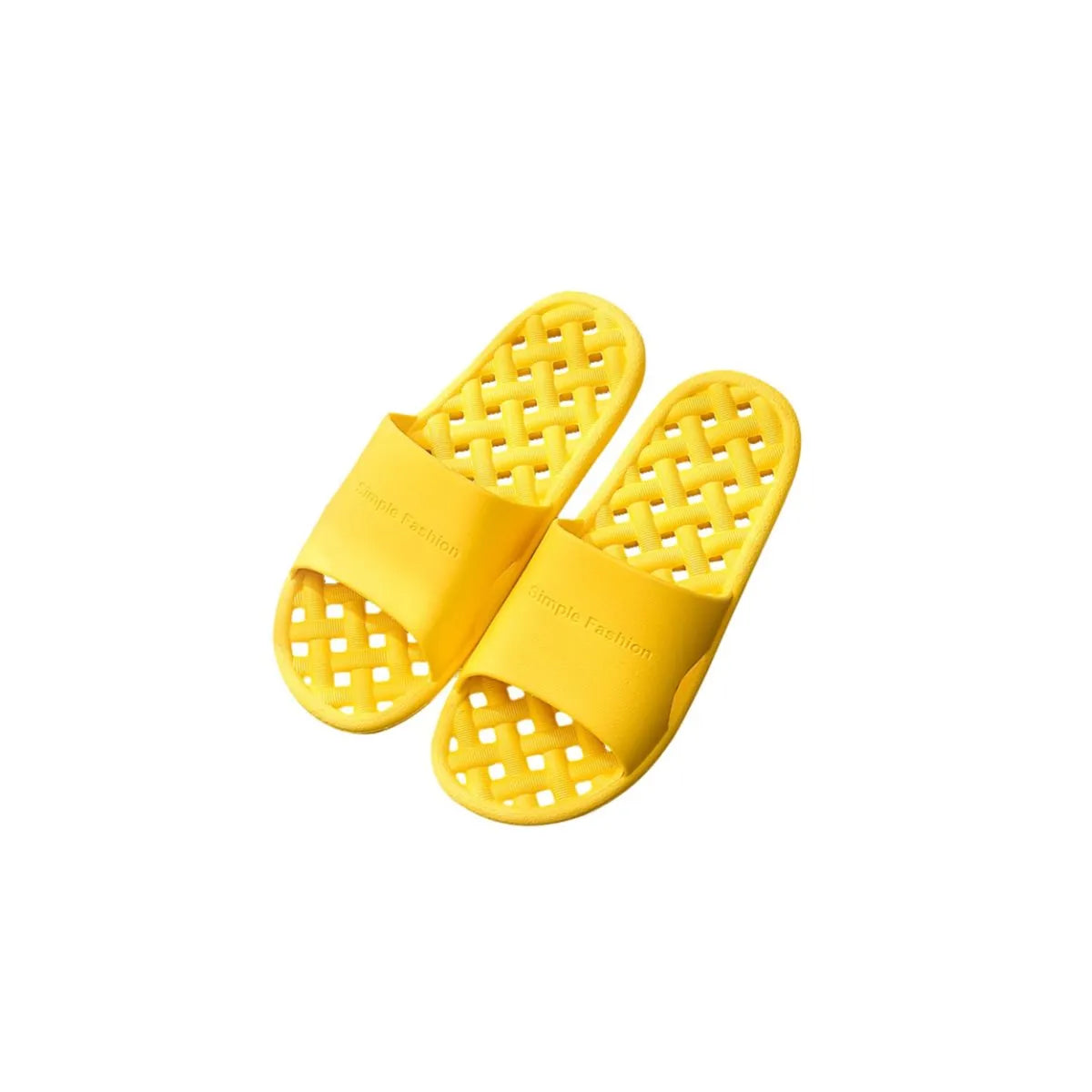 Open Toe Platform Slippers Yellow