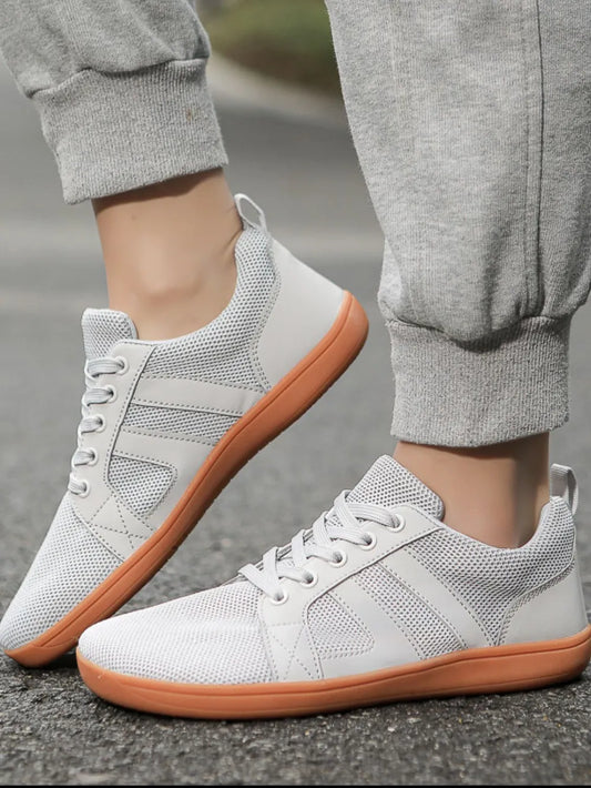 Breathable Mesh Round Toe Athletic Gray