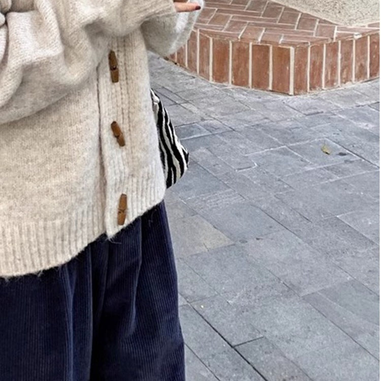 Idle Style Knitted Cardigan Outerwear Top
