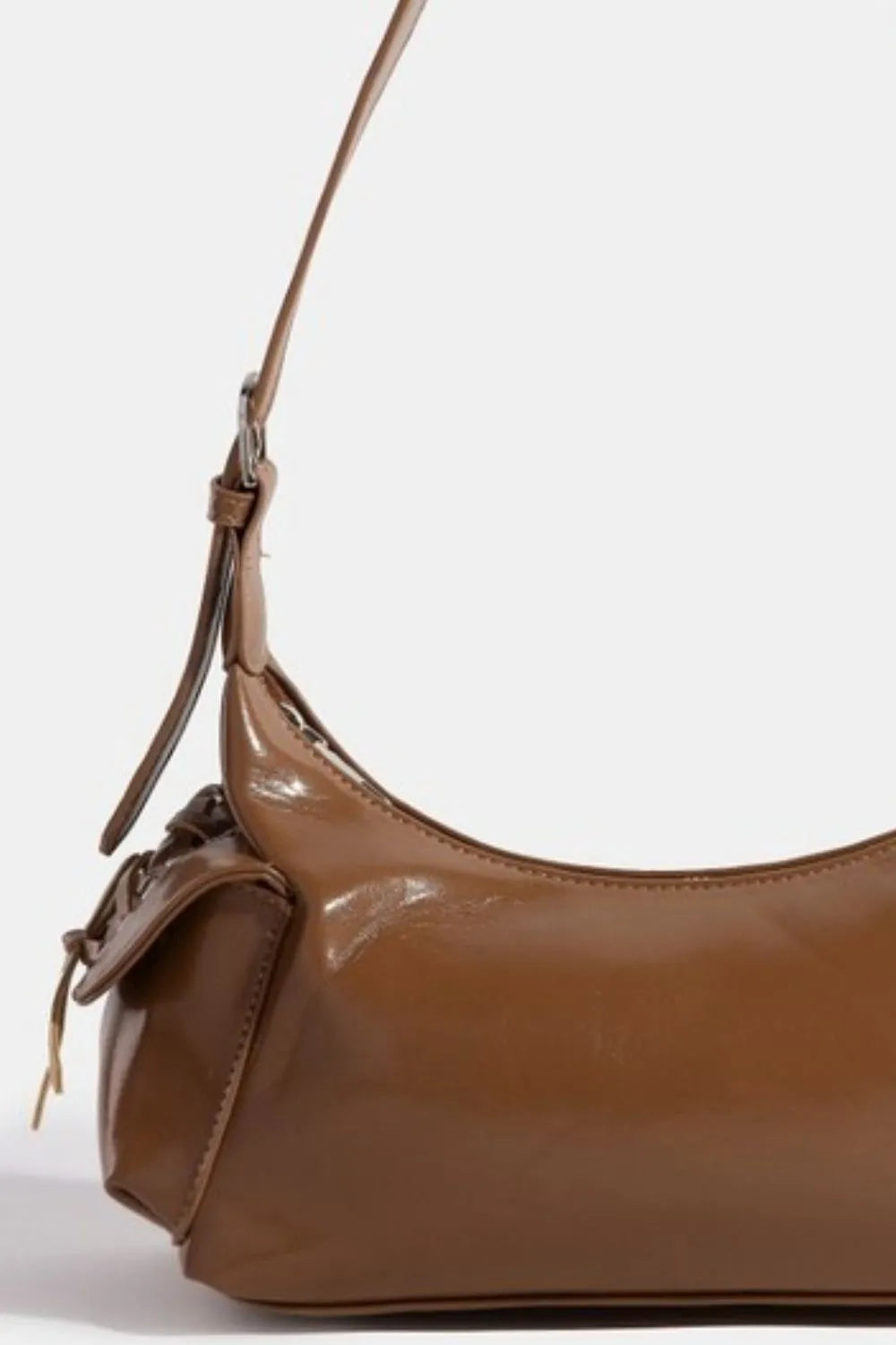 Fame Braided Accent Double Pocket Shoulder Bag