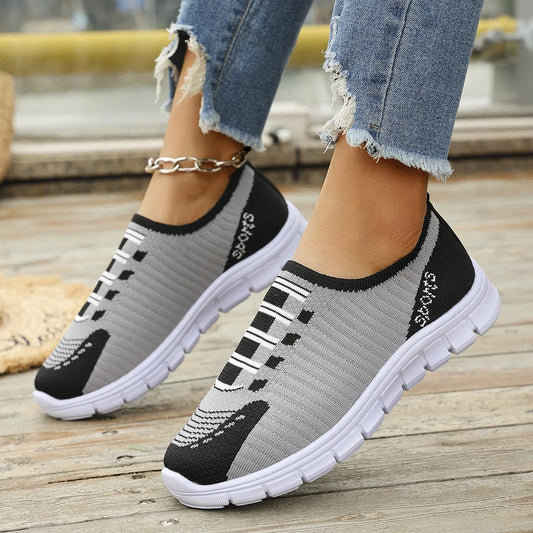 Breathable Mesh Round Toe Sneakers Black