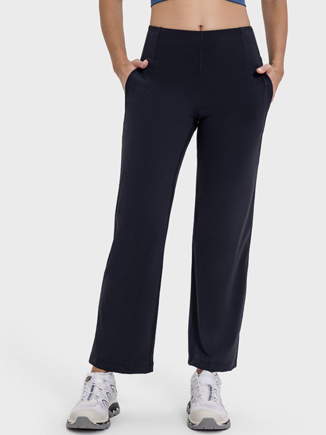 Millennia Pocketed High Waist Active Pants Black