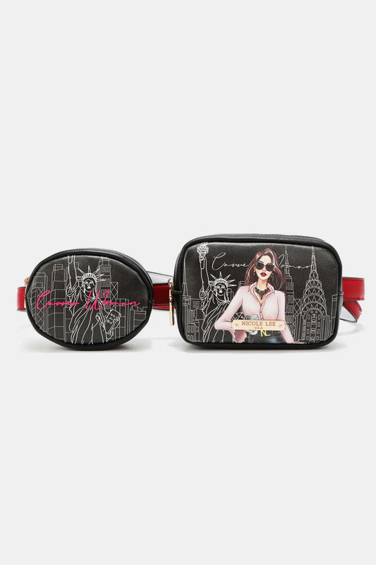 Nicole Lee USA Double Pouch Fanny Pack Career Woman One Size
