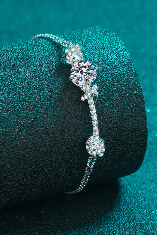 2 Carat Moissanite 925 Sterling Silver Bracelet Silver One Size