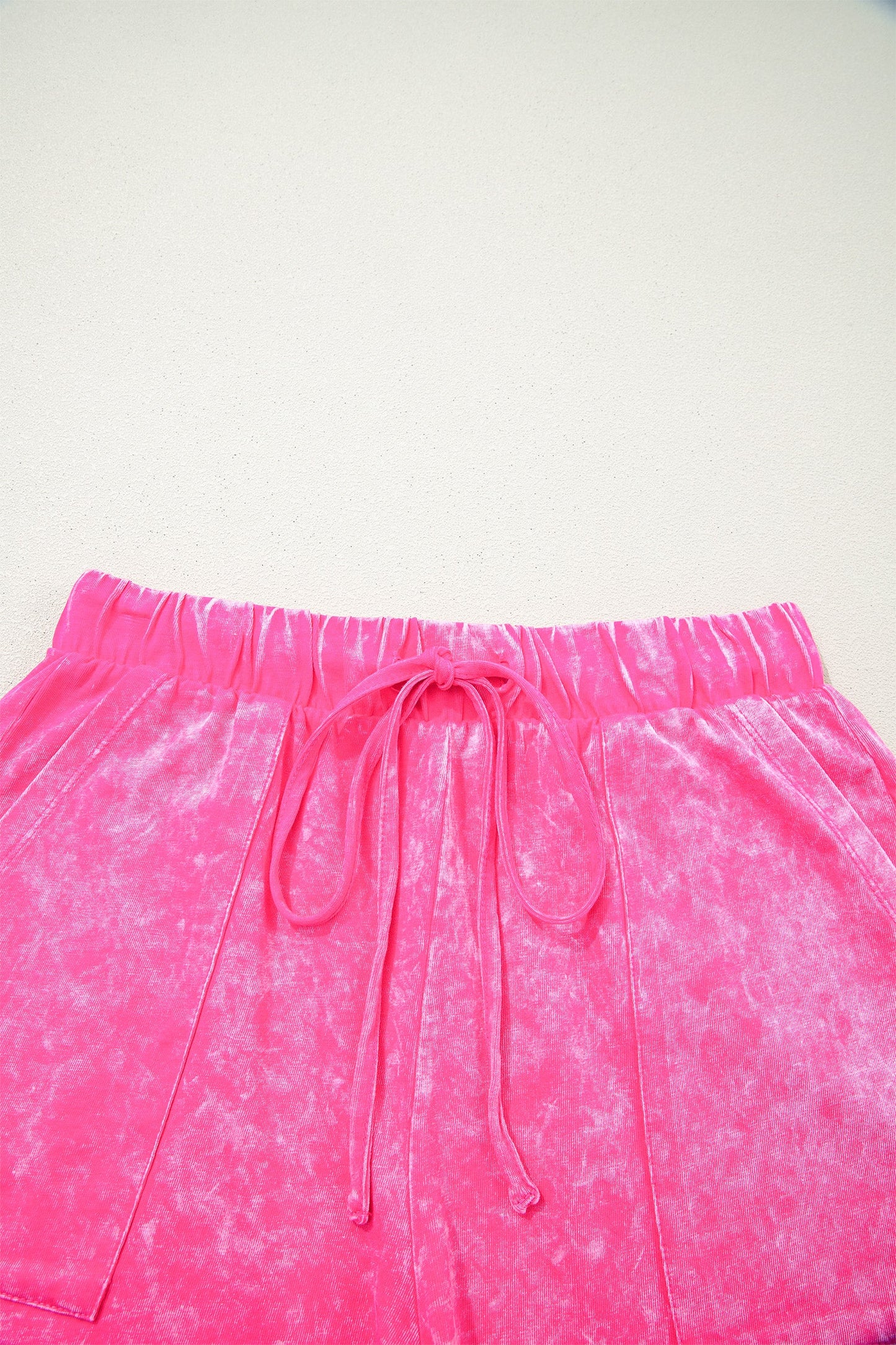 Mineral Wash Top & Drawstring Shorts Set
