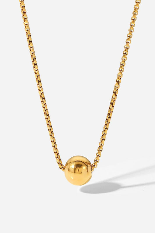 18K Gold-Plated Round Shape Pendant Necklace Gold One Size