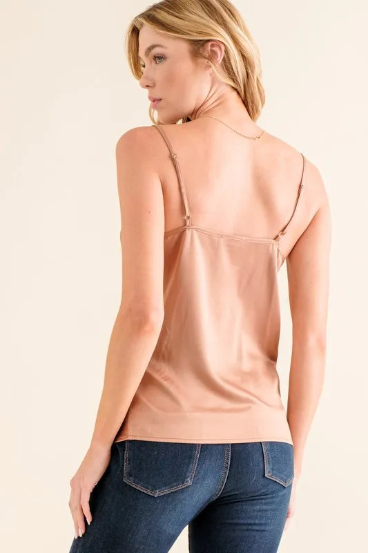 And The Why Satin Cami with Adjustable Strap