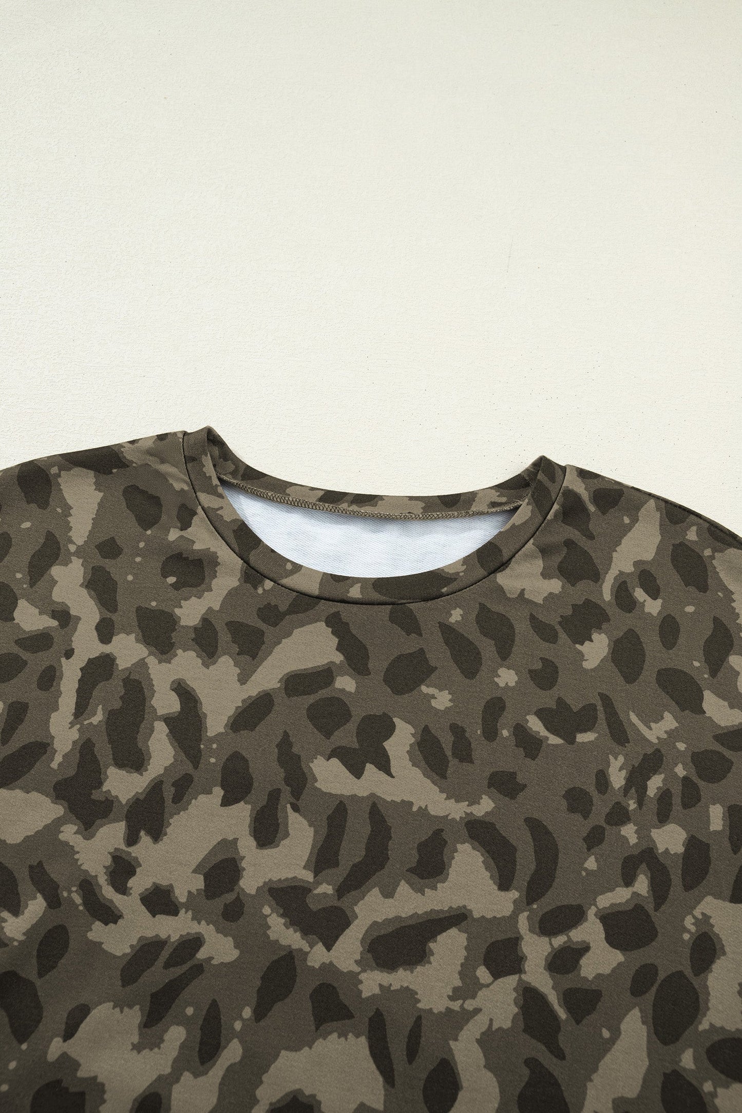 Leopard Crew Neck Tee & High Waist Shorts Set
