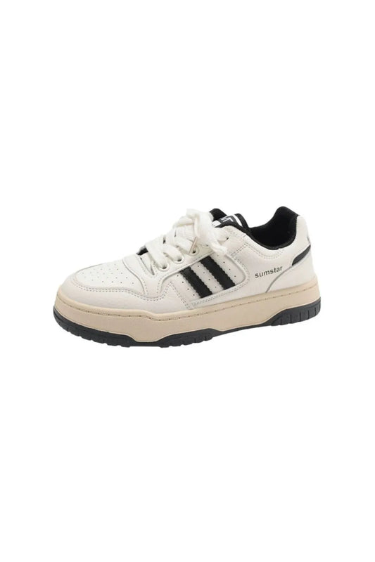 Lace Up Round Toe Platform Sneakers Black