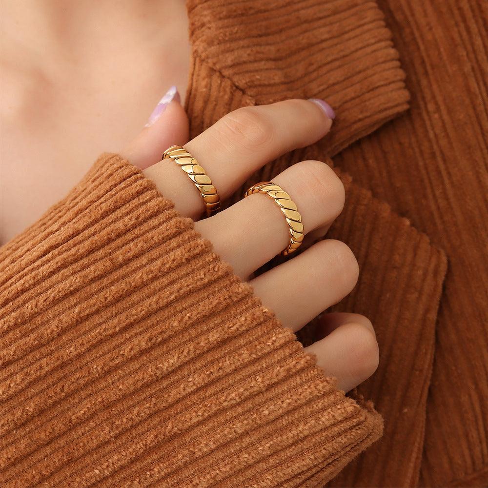 Titanium Steel Gold-Plated Ring Gold