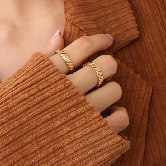 Titanium Steel Gold-Plated Ring Gold