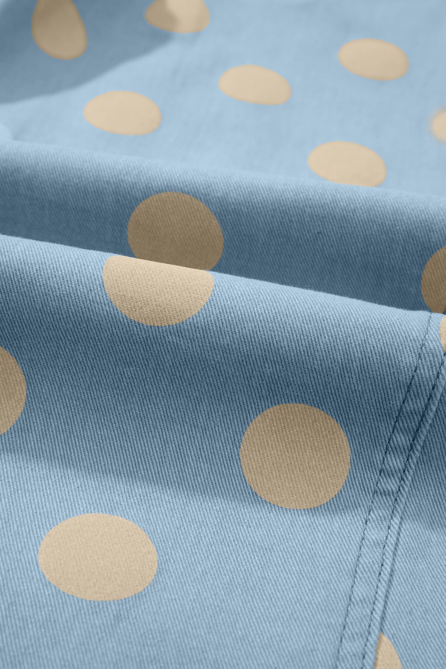 Polka Dot Denim Bow Pocket Barrel Leg Jeans