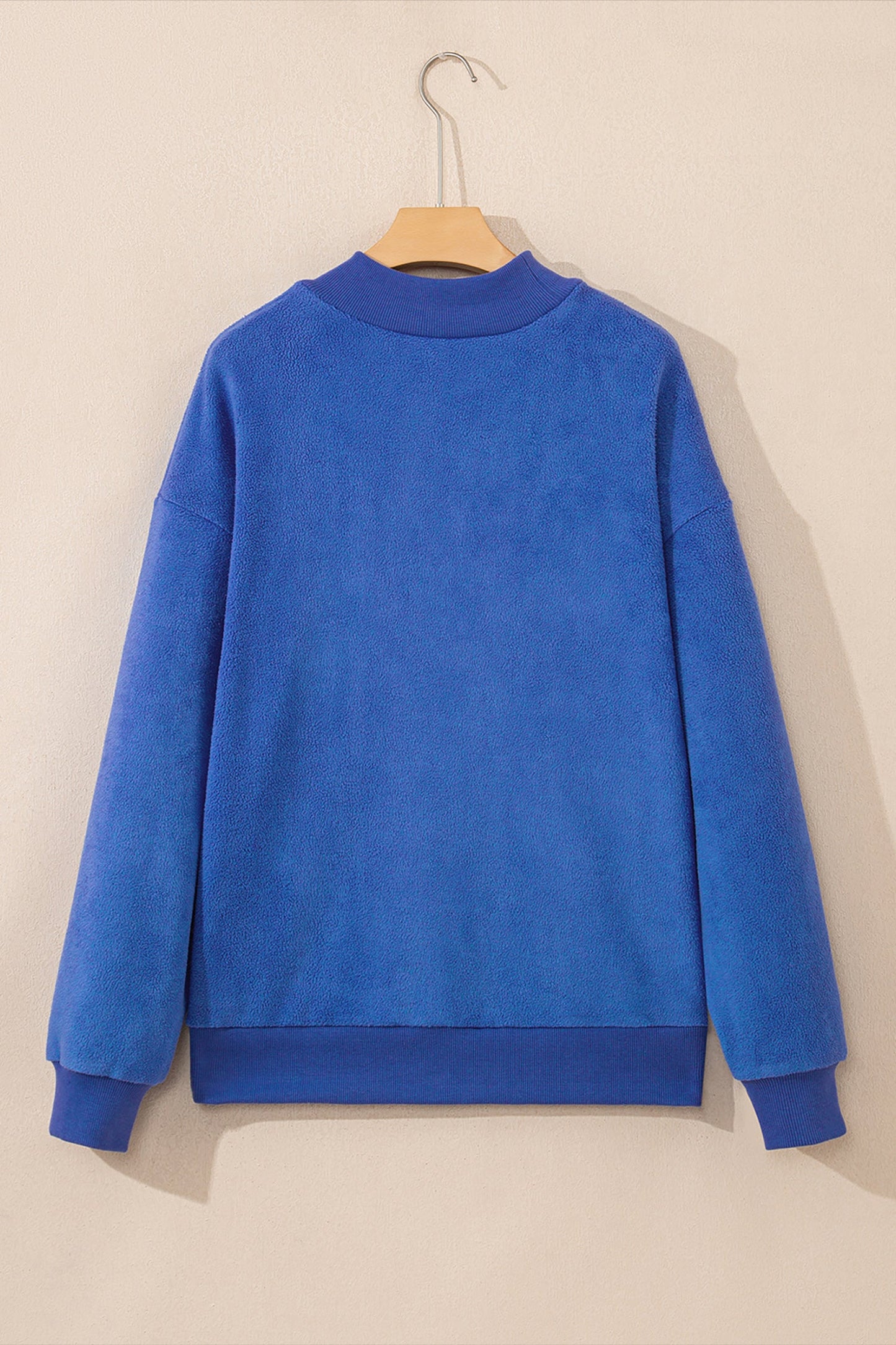 Solid Reversible Mock Neck Oversized Sweatshirt