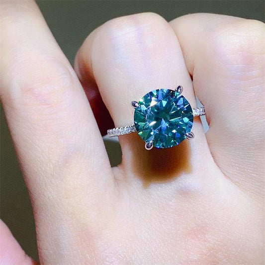 5 Carat Moissanite Zircon 925 Sterling Silver Ring Silver