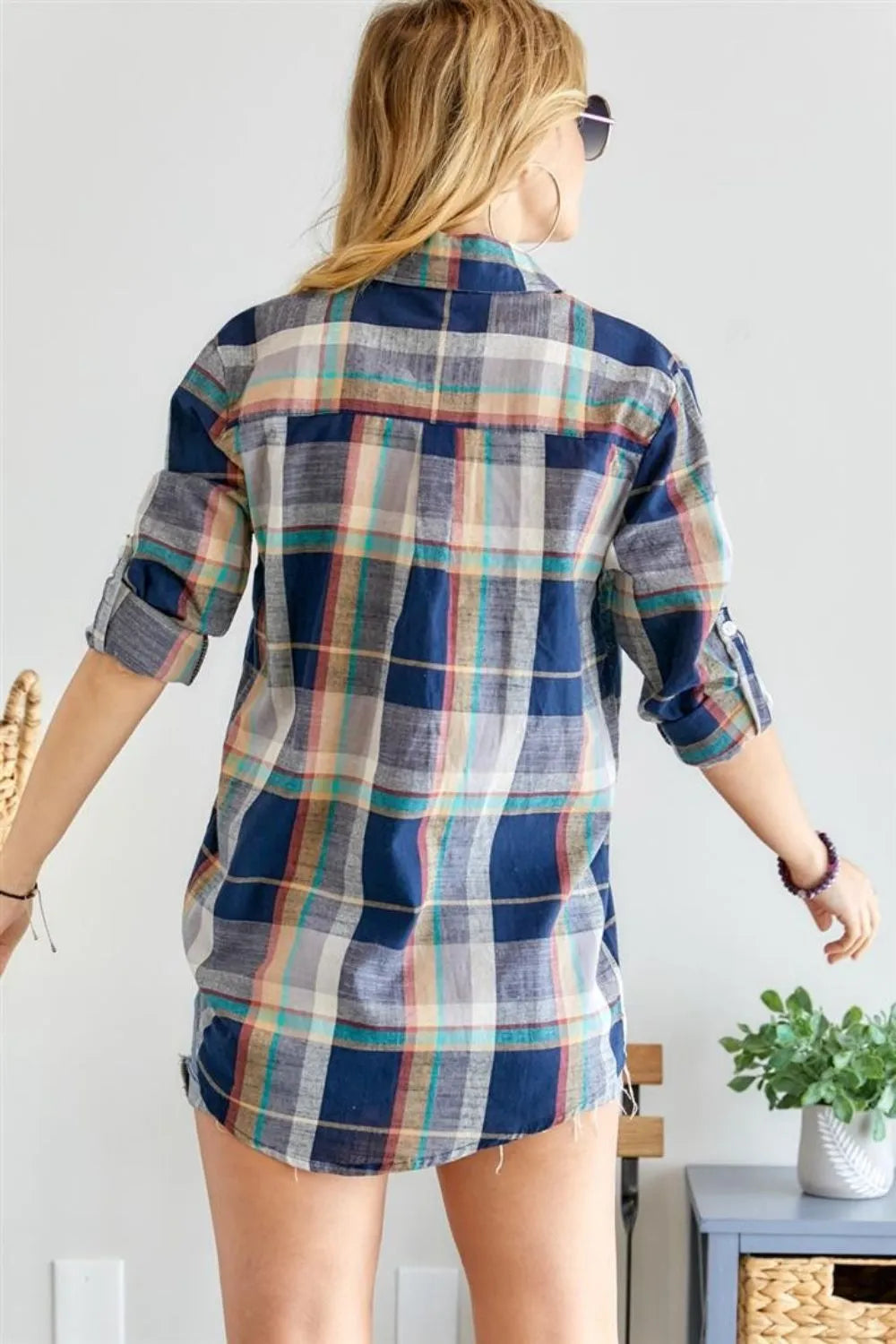 ADORA Button Down Plaid Shirt